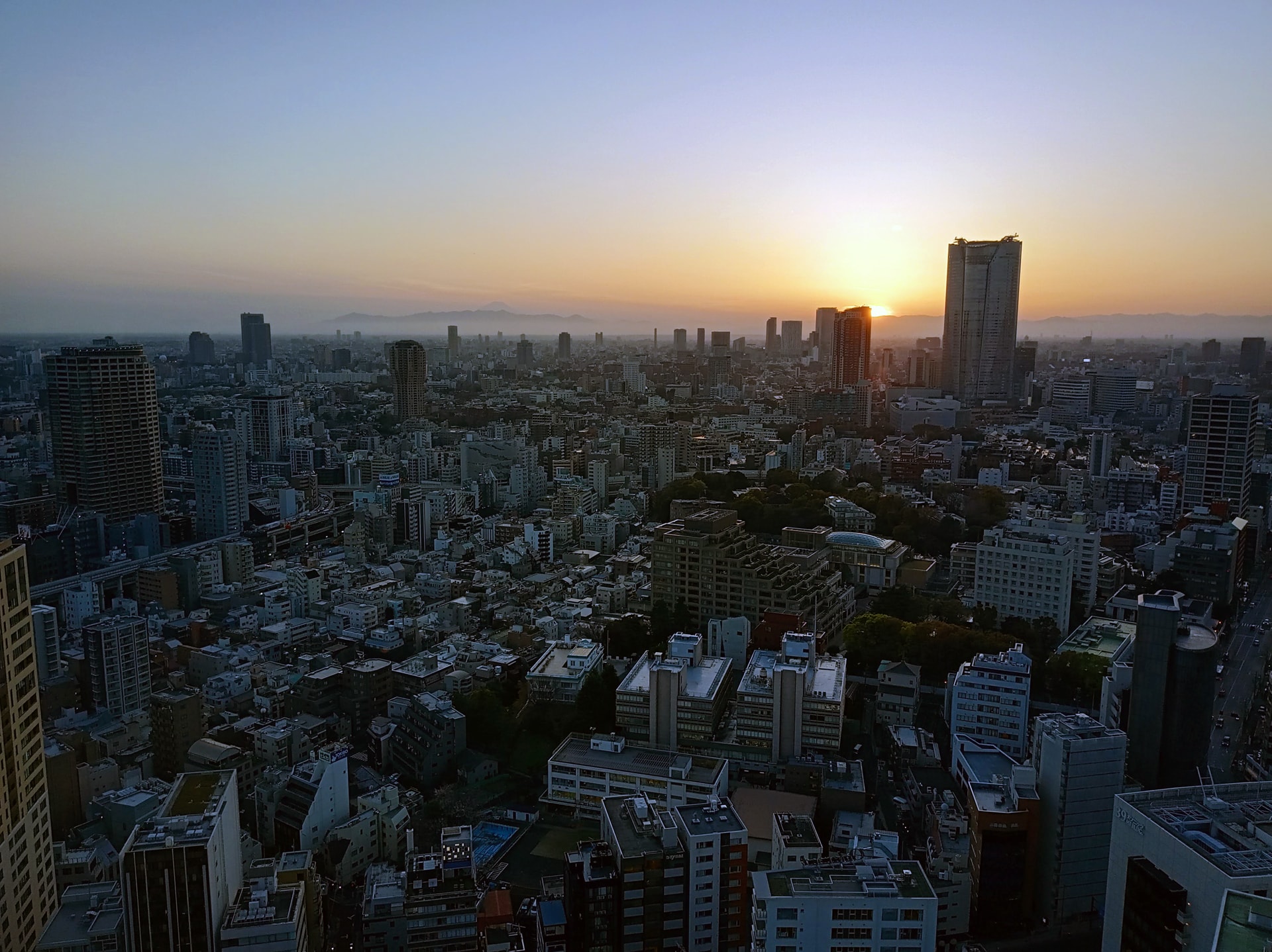 Coucher de soleil sur Tokyo